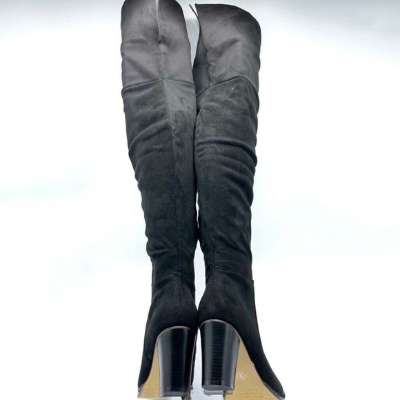 NEW Olivia Miller Boots Textile Block High Heel 9 - Picture 5 of 8